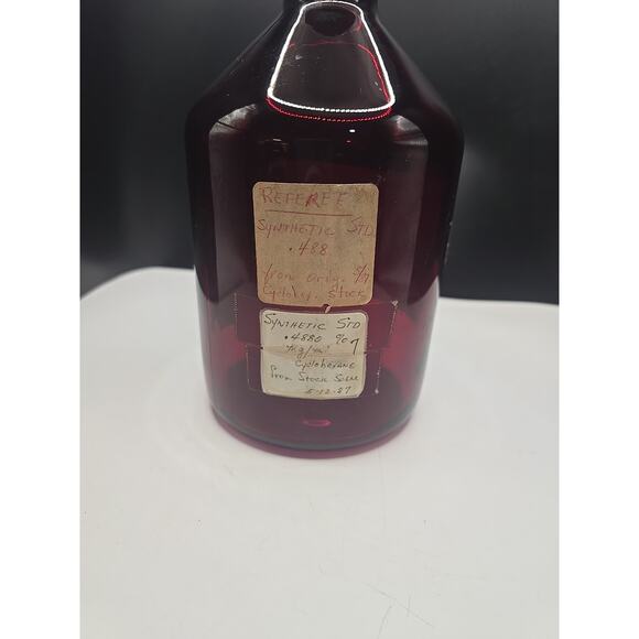 Corning Ruby Red Apothecary Jar with Bottle Glass Stopper Marked W. Germany READ - Picture 6 of 7